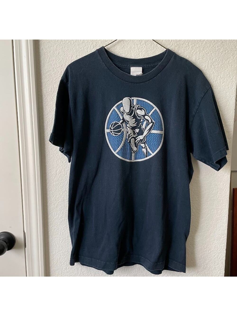 Vintage Y2K 2000s Prospirit Navy Basketball Graphic T Shirt Sz XL
